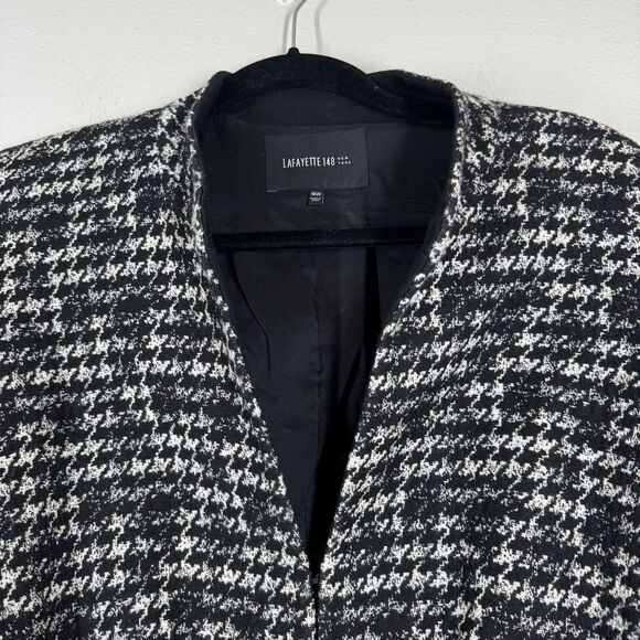 Lafayette 148 Houndstooth Prolific Blazer Jacket Black Cream Career Plus Size 16 - Picture 2 of 7